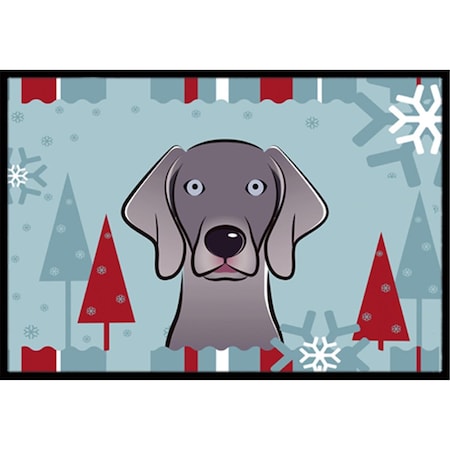 Jensendistributionservices Winter Holiday Weimaraner Indoor & Outdoor Mat, 18 x 27 in. MI2556718